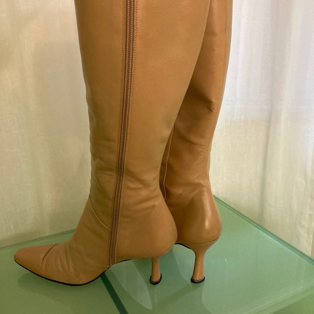 Stuart Weitzman high heels tall beige boots